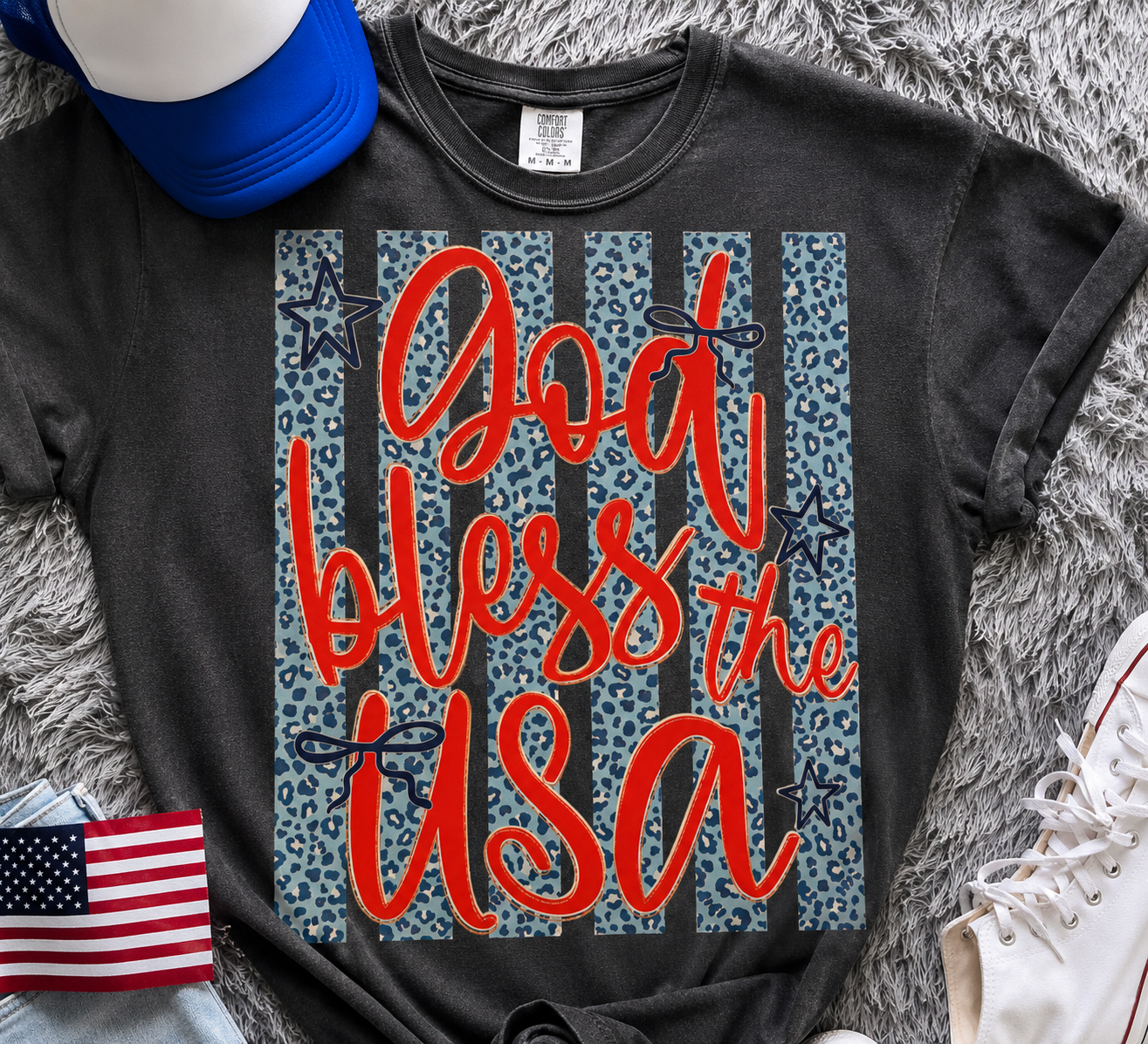 God Bless the USA DTF Transfer