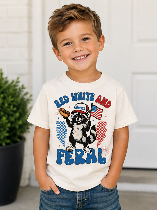 Red White and Feral Youth Bella + Canvas Tee
