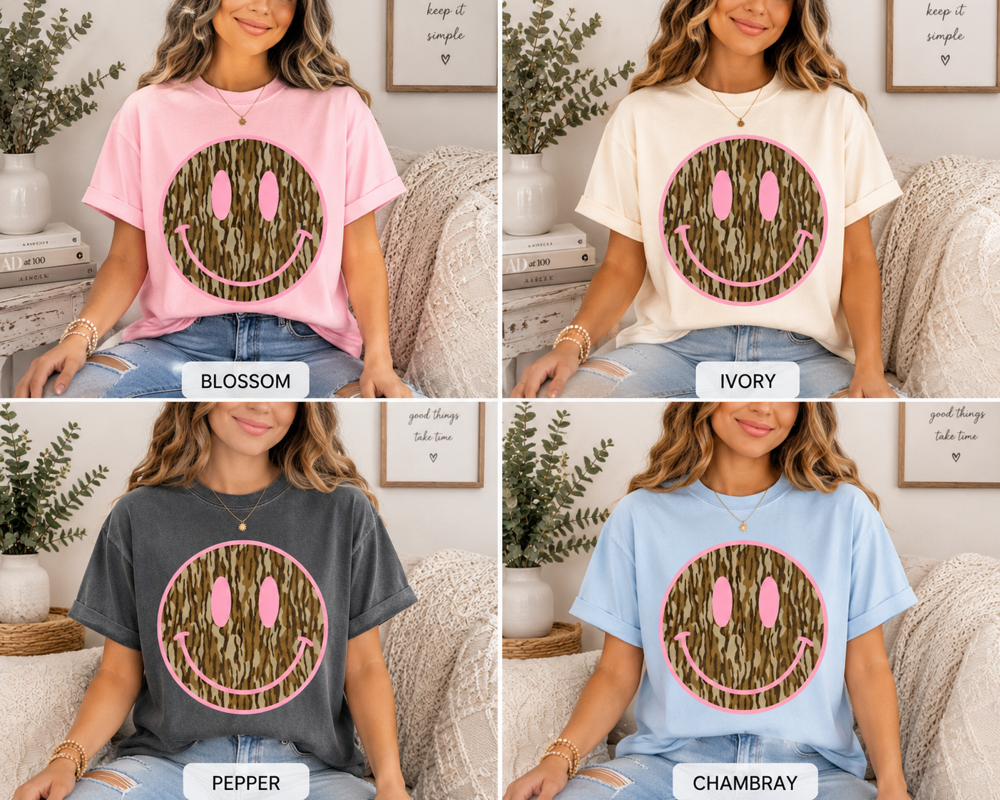Camo Smiley Face Design