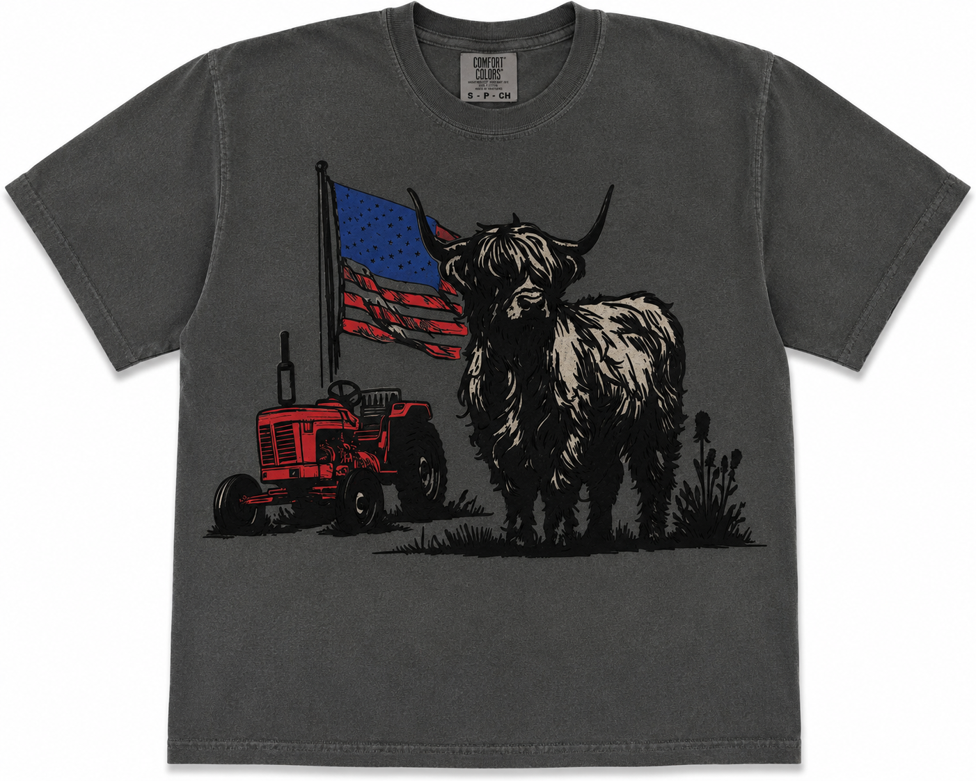 Highland Cow Patriotic