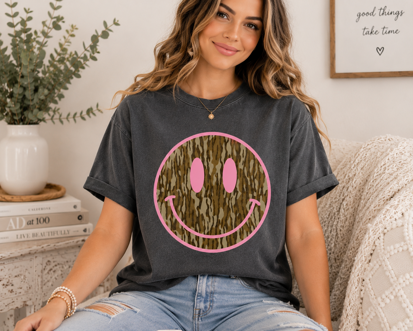 Camo Smiley Face Design